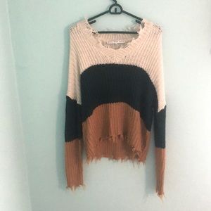 Striped Fringe Sweater